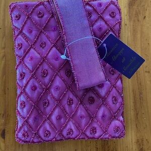 Chic Pink Beaded Handbag